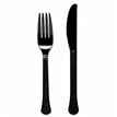 24PK MIXED CUTLERY 24PK CHARCOAL BLACK