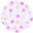 8PK 23cm PINK & GOLD DOTS PLATES