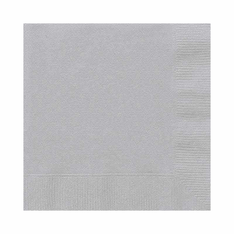 20PK SILVER BEVERAGE NAPKINS