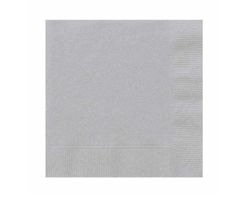 20PK SILVER BEVERAGE NAPKINS