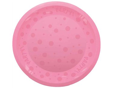 21cm PINK "PARTY" REUSABLE SEMI-TRANSPARENT PLATE