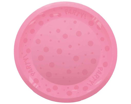 21cm PINK "PARTY" REUSABLE SEMI-TRANSPARENT PLATE