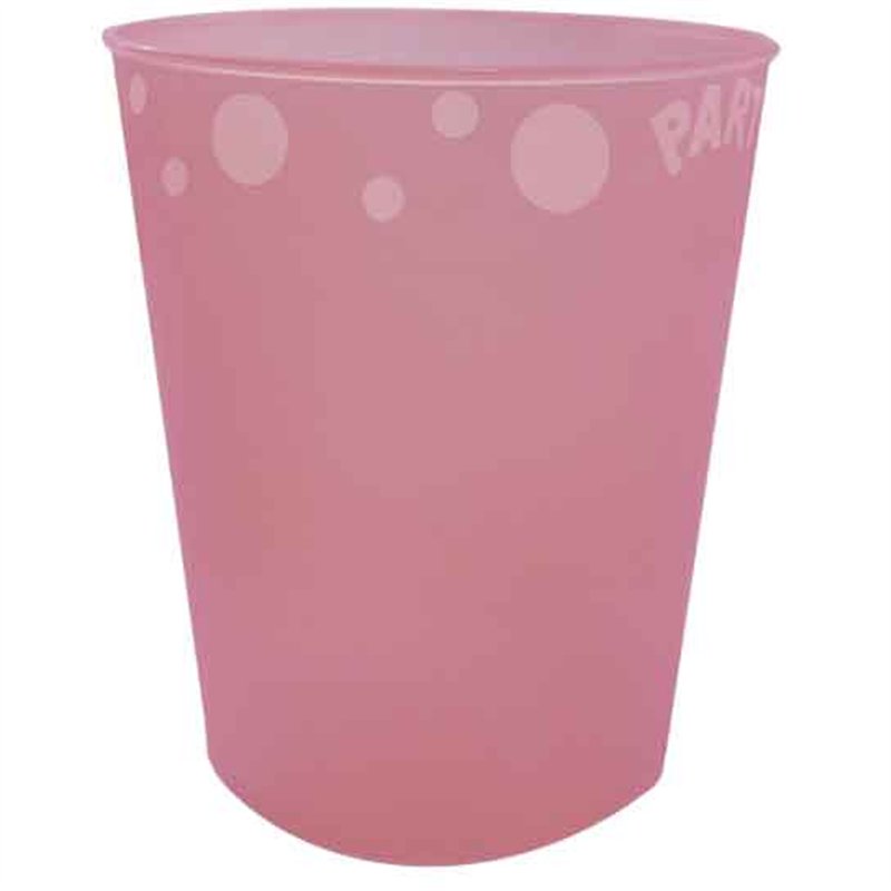 250ml  PINK "PARTY" REUSABLE SEMI-TRANSPARENT CUP