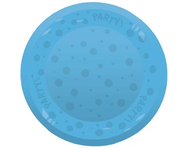 21cm BLUE "PARTY" REUSABLE SEMI-TRANSPARENT PLATE