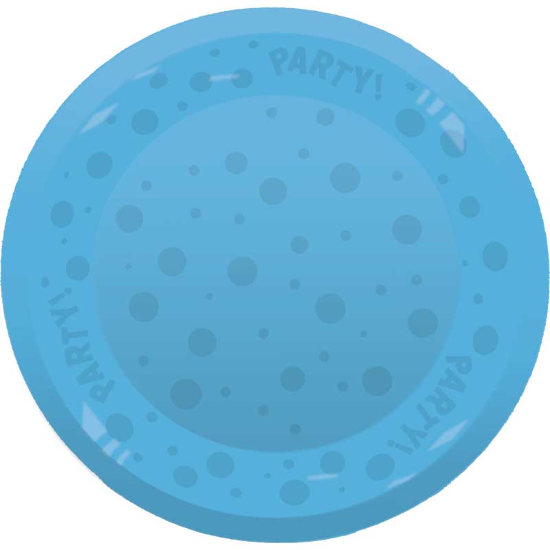 21cm BLUE "PARTY" REUSABLE SEMI-TRANSPARENT PLATE