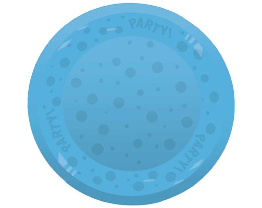 21cm BLUE "PARTY" REUSABLE SEMI-TRANSPARENT PLATE