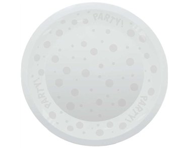 21cm WHITE "PARTY" REUSABLE SEMI-TRANSPARENT PLATE