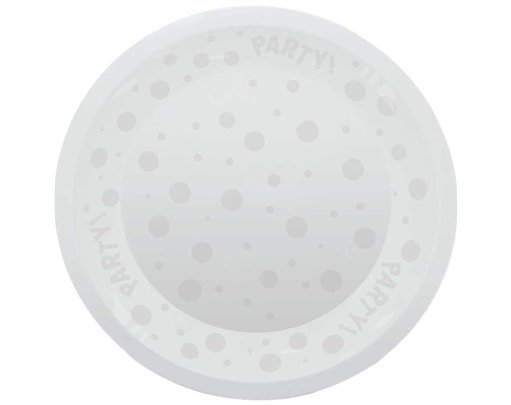 21cm WHITE "PARTY" REUSABLE SEMI-TRANSPARENT PLATE