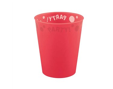 250ml RED "PARTY" REUSABLE SEMI-TRANSPARENT CUP