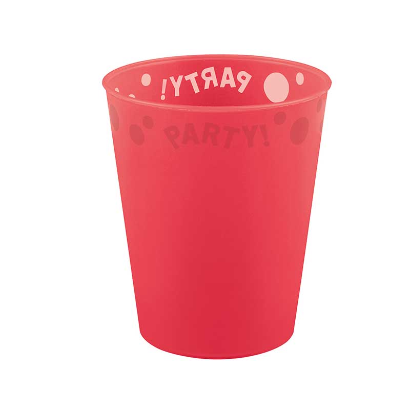 250ml RED "PARTY" REUSABLE SEMI-TRANSPARENT CUP