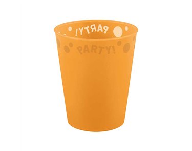 250ml ORANGE "PARTY" REUSABLE SEMI-TRANSPARENT CUP