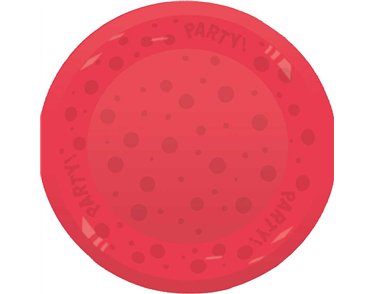 21cm RED "PARTY" REUSABLE SEMI-TRANSPARENT PLATE