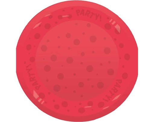 21cm RED "PARTY" REUSABLE SEMI-TRANSPARENT PLATE
