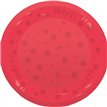 21cm RED "PARTY" REUSABLE SEMI-TRANSPARENT PLATE