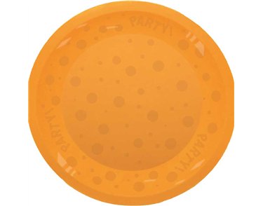 21cm ORANGE "PARTY" REUSABLE SEMI-TRANSPARENT PLATE