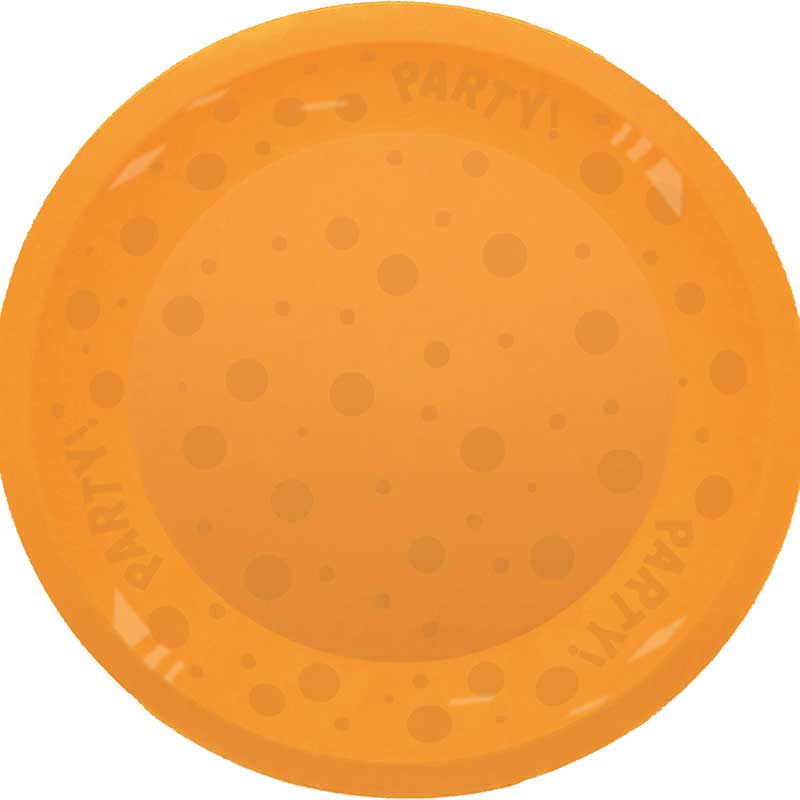21cm ORANGE "PARTY" REUSABLE SEMI-TRANSPARENT PLATE