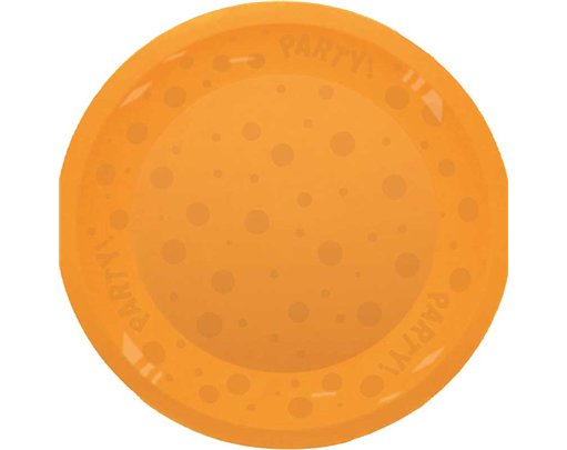 21cm ORANGE "PARTY" REUSABLE SEMI-TRANSPARENT PLATE
