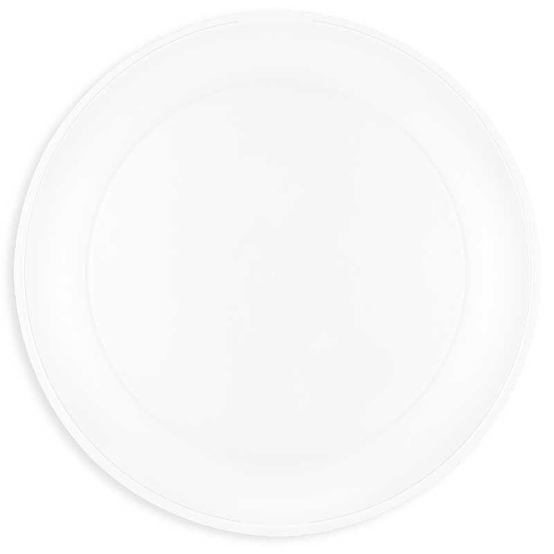 21cm WHITE REUSABLE SEMI-TRANSPARENT PLATE