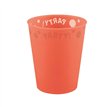 250ml FLUORESCENT ORANGE "PARTY" REUSABLE SEMI-TRANSPARENT CUP