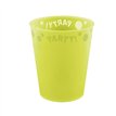 250ml FLUORESCENT YELLOW "PARTY" REUSABLE SEMI-TRANSPARENT CUP