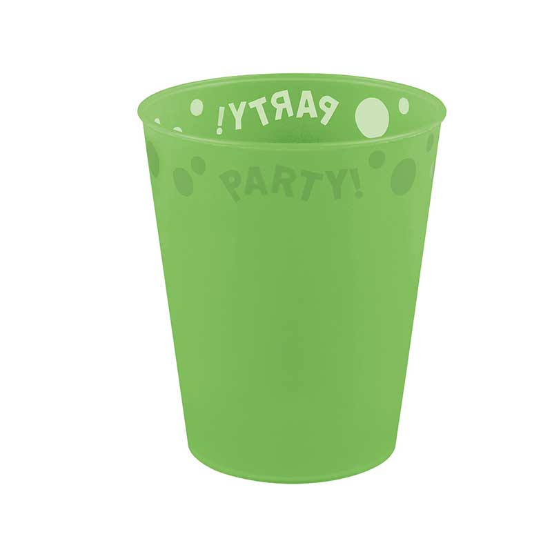 250ml FLUORESCENT GREEN "PARTY" REUSABLE SEMI-TRANSPARENT CUP