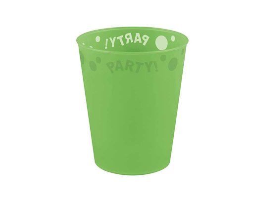 250ml FLUORESCENT GREEN "PARTY" REUSABLE SEMI-TRANSPARENT CUP