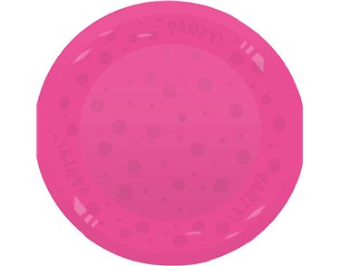 21cm FLUORESCENT FUCHSIA "PARTY" REUSABLE SEMI-TRANSPARENT PLATE