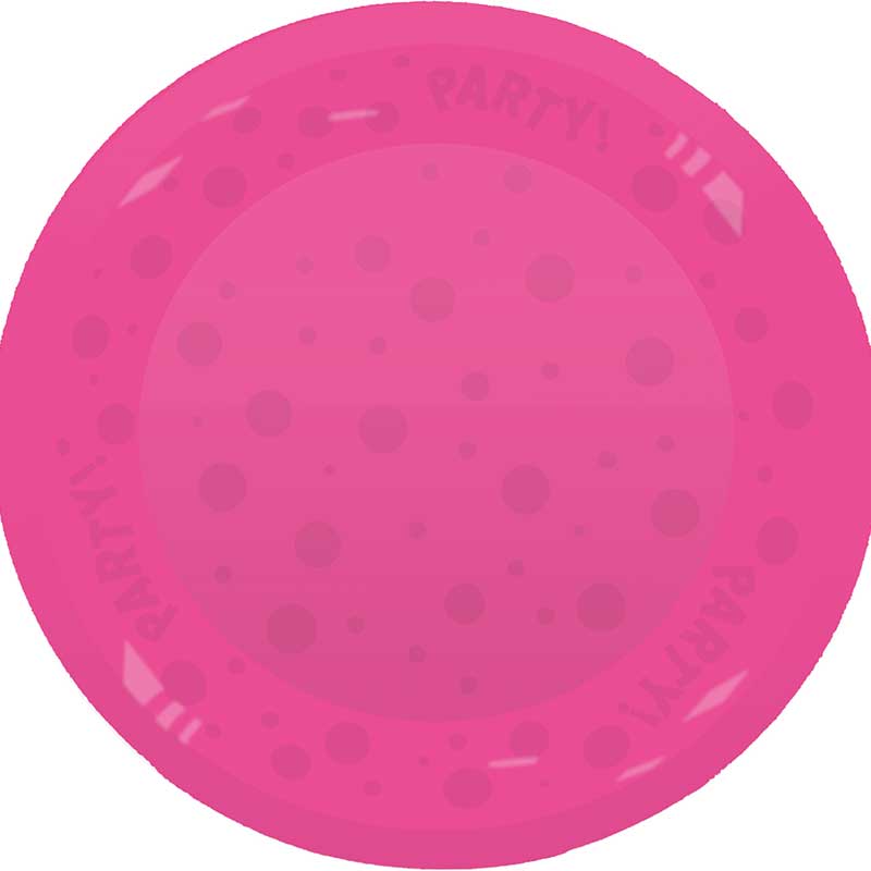 21cm FLUORESCENT FUCHSIA "PARTY" REUSABLE SEMI-TRANSPARENT PLATE