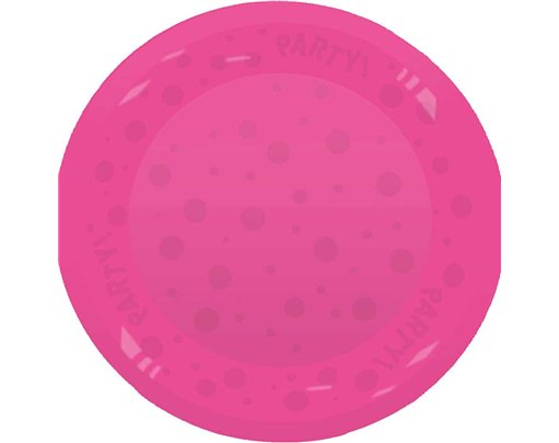 21cm FLUORESCENT FUCHSIA "PARTY" REUSABLE SEMI-TRANSPARENT PLATE