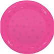 21cm FLUORESCENT FUCHSIA "PARTY" REUSABLE SEMI-TRANSPARENT PLATE