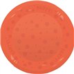 21cm FLUORESCENT ORANGE "PARTY" REUSABLE SEMI-TRANSPARENT PLATE