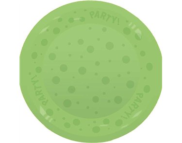 21cm FLUORESCENT GREEN "PARTY" REUSABLE SEMI-TRANSPARENT PLATE