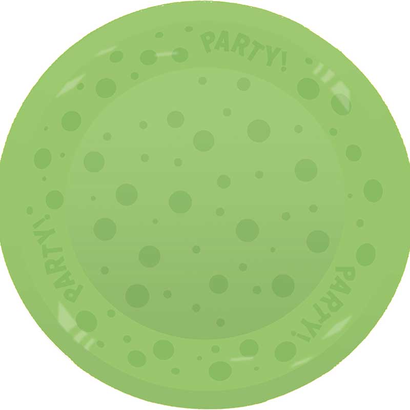 21cm FLUORESCENT GREEN "PARTY" REUSABLE SEMI-TRANSPARENT PLATE