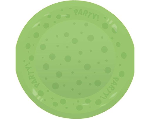 21cm FLUORESCENT GREEN "PARTY" REUSABLE SEMI-TRANSPARENT PLATE