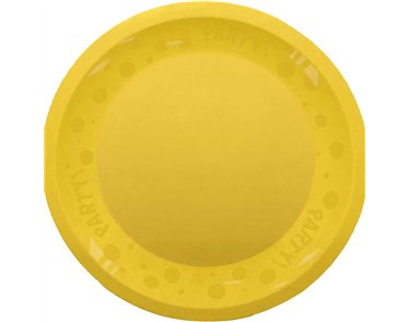 21cm PASTEL YELLOW "PARTY" REUSABLE SEMI-TRANSPARENT PLATE
