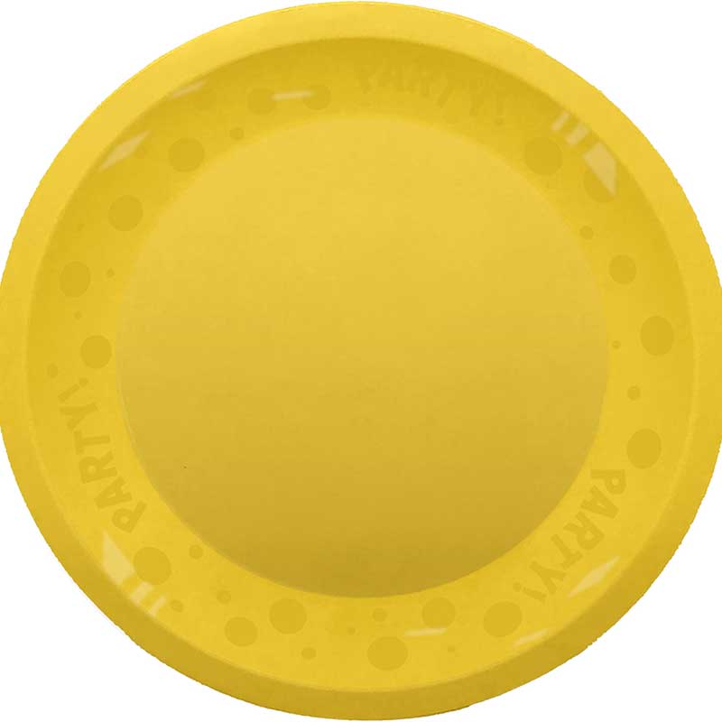 21cm PASTEL YELLOW "PARTY" REUSABLE SEMI-TRANSPARENT PLATE