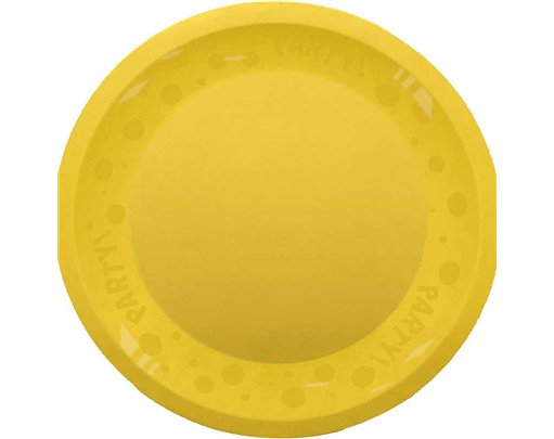 21cm PASTEL YELLOW "PARTY" REUSABLE SEMI-TRANSPARENT PLATE