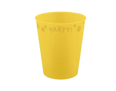 250ml PASTEL YELLOW "PARTY" REUSABLE SEMI-TRANSPARENT CUP