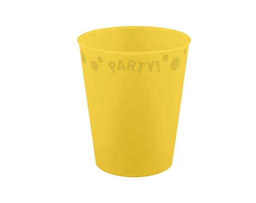 250ml PASTEL YELLOW "PARTY" REUSABLE SEMI-TRANSPARENT CUP