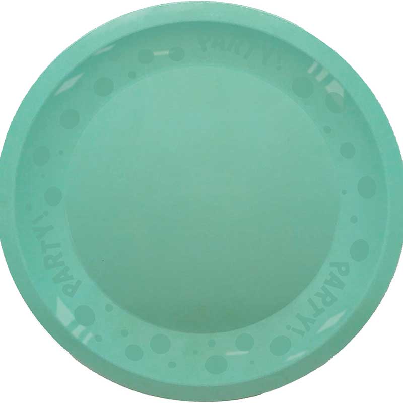 21cm PASTEL MINT "PARTY" REUSABLE SEMI-TRANSPARENT PLATE