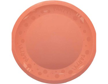 21cm PASTEL SALMON "PARTY" REUSABLE SEMI-TRANSPARENT PLATE