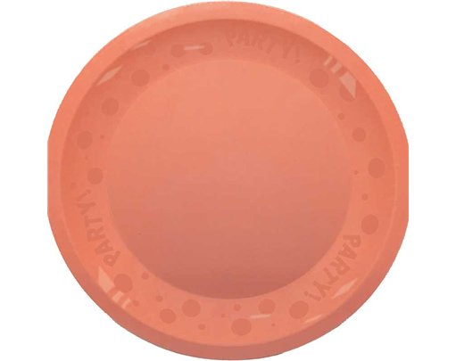 21cm PASTEL SALMON "PARTY" REUSABLE SEMI-TRANSPARENT PLATE