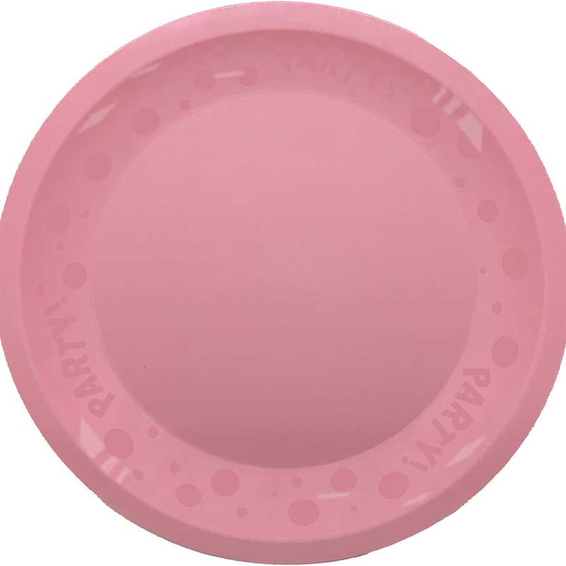 21cm PASTEL PINK "PARTY" REUSABLE SEMI-TRANSPARENT PLATE