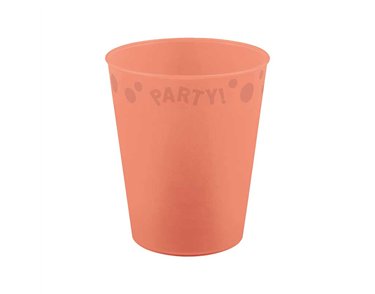 250ml PASTEL SALMON "PARTY" REUSABLE SEMI-TRANSPARENT CUP