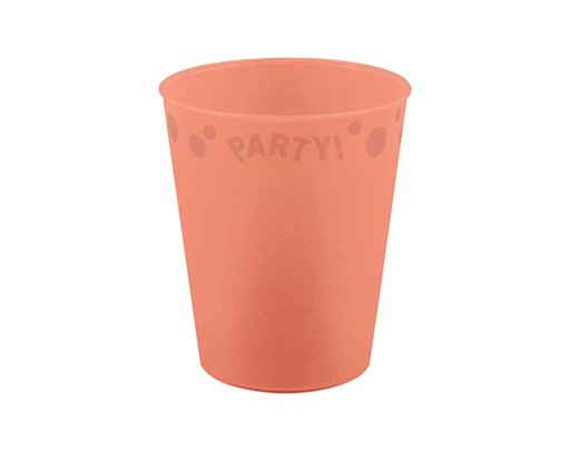 250ml PASTEL SALMON "PARTY" REUSABLE SEMI-TRANSPARENT CUP