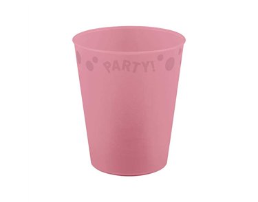 250ml PASTEL PINK "PARTY" REUSABLE SEMI-TRANSPARENT CUP