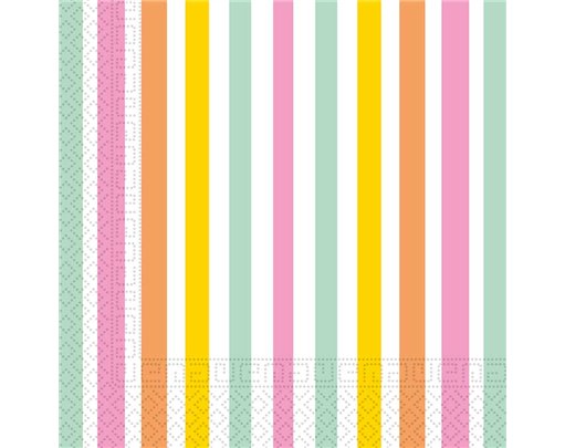 20PK 33m PASTEL COLOURS PAPER NAPKINS