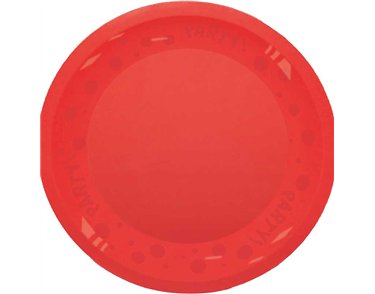 21cm BRIGHT RED "PARTY" REUSABLE SEMI-TRANSPARENT PLATE