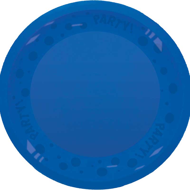 21cm BRIGHT BLUE "PARTY" REUSABLE SEMI-TRANSPARENT PLATE
