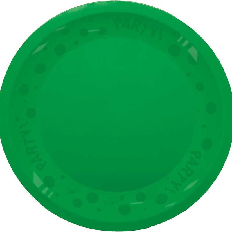 21cm BRIGHT GREEN "PARTY" REUSABLE SEMI-TRANSPARENT PLATE